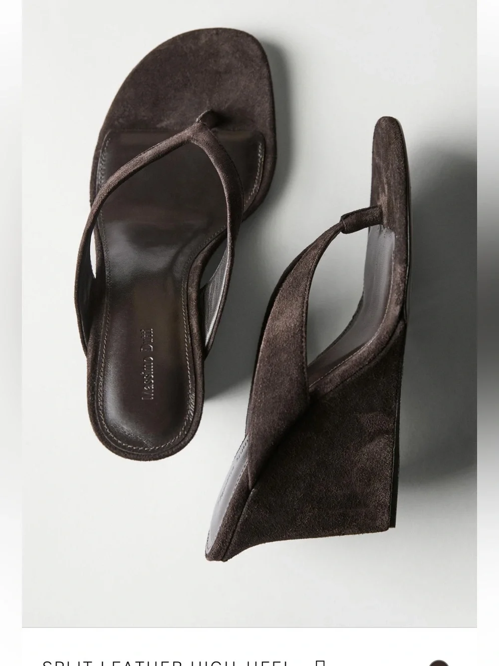 Massimo Dutti dark brown Wedge Thong Sandals in Dark Brown - Women